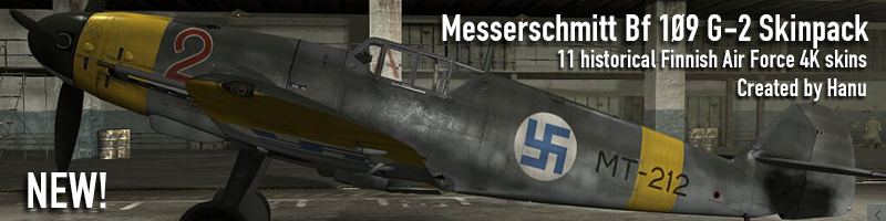 11 Historical Finnish Air Force Messerschmitt Bf 109 G-2 4K skins.